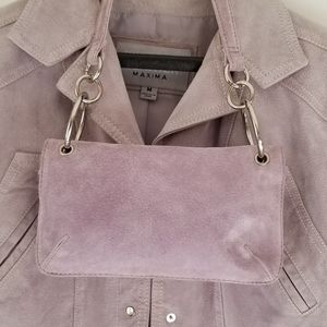 Purple Suede Leather Jacket and Purse